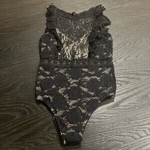 Night Cap Clothing Lace High Neck Body Suit Size Small